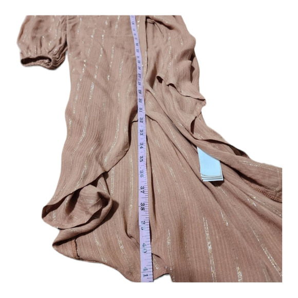 Traffic People Dress 'Shrimp' in Light Brown Size extra small wrap dress - Picture 9 of 9